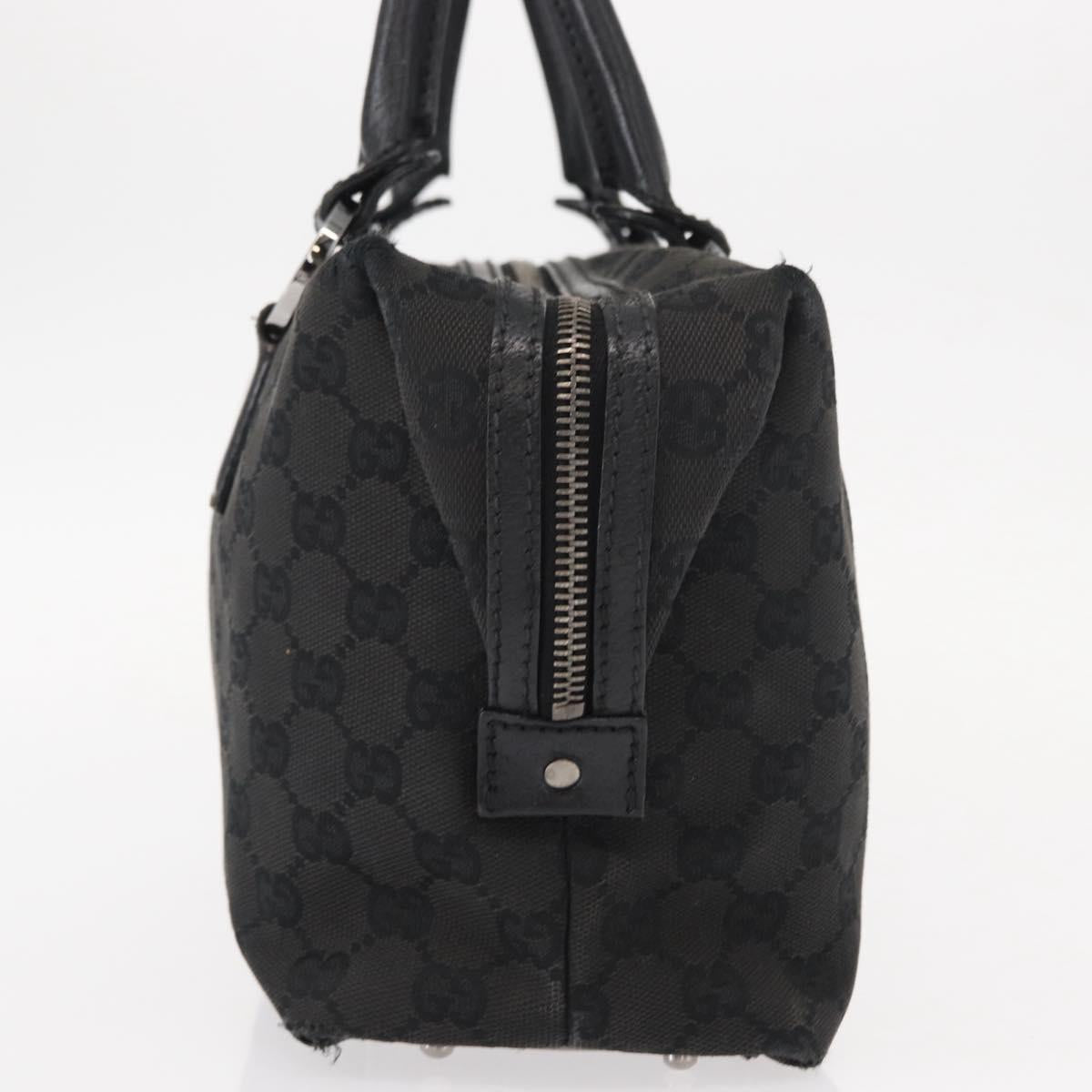 GUCCI GG Canvas Hand Bag Black 113009 Auth bs30929