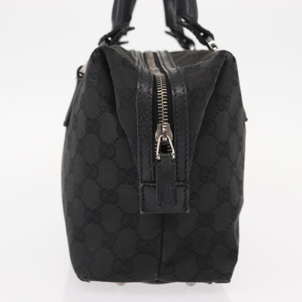 GUCCI GG Canvas Hand Bag Black 113009 Auth bs30929