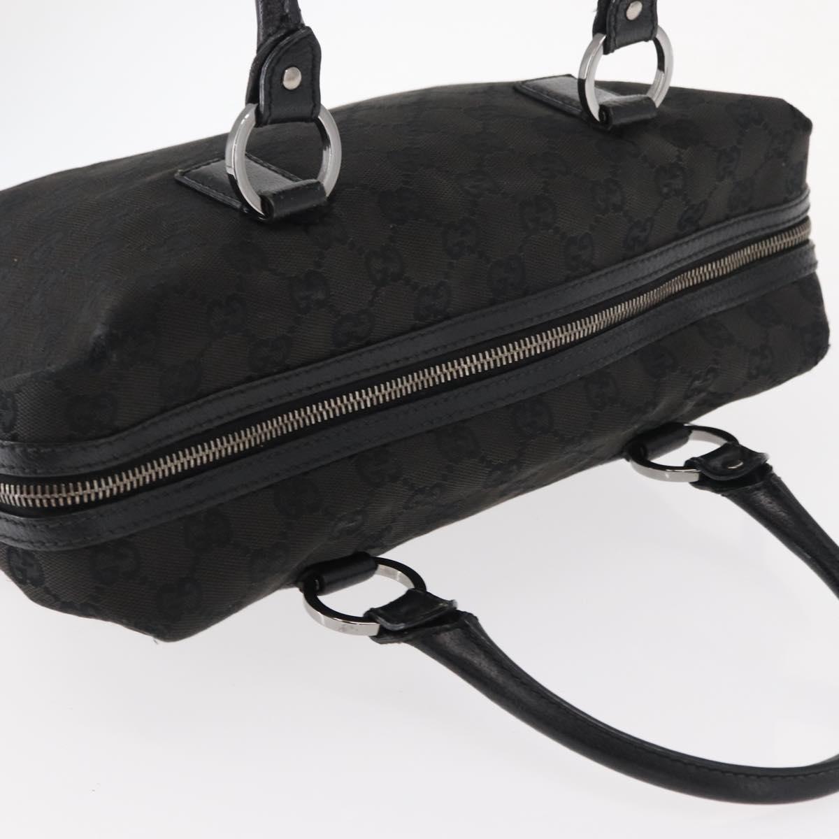 GUCCI GG Canvas Hand Bag Black 113009 Auth bs30929