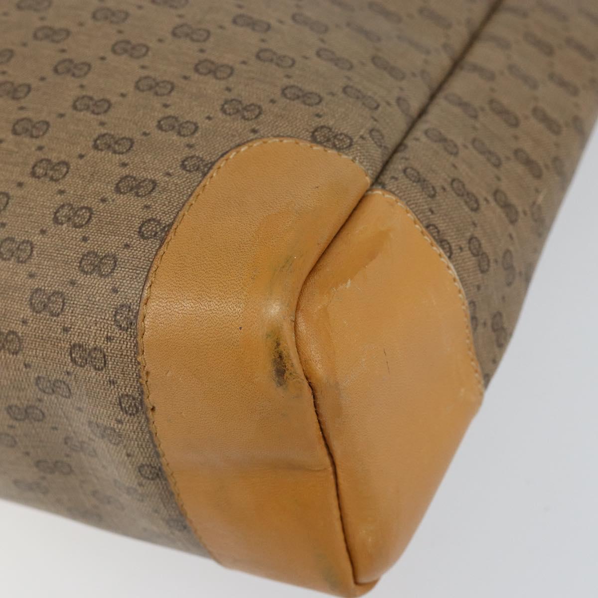 GUCCI Micro GG Supreme Tote Bag PVC Beige Gold Auth bs30935