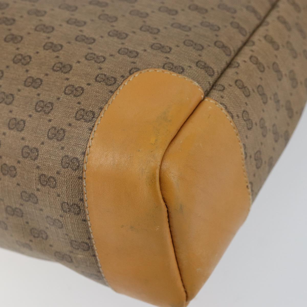 GUCCI Micro GG Supreme Tote Bag PVC Beige Gold Auth bs30935