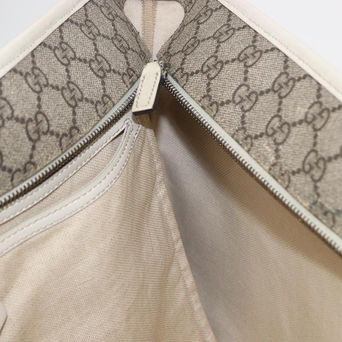 GUCCI GG Supreme Tote Bag PVC Beige Silver 211137 Auth bs30938