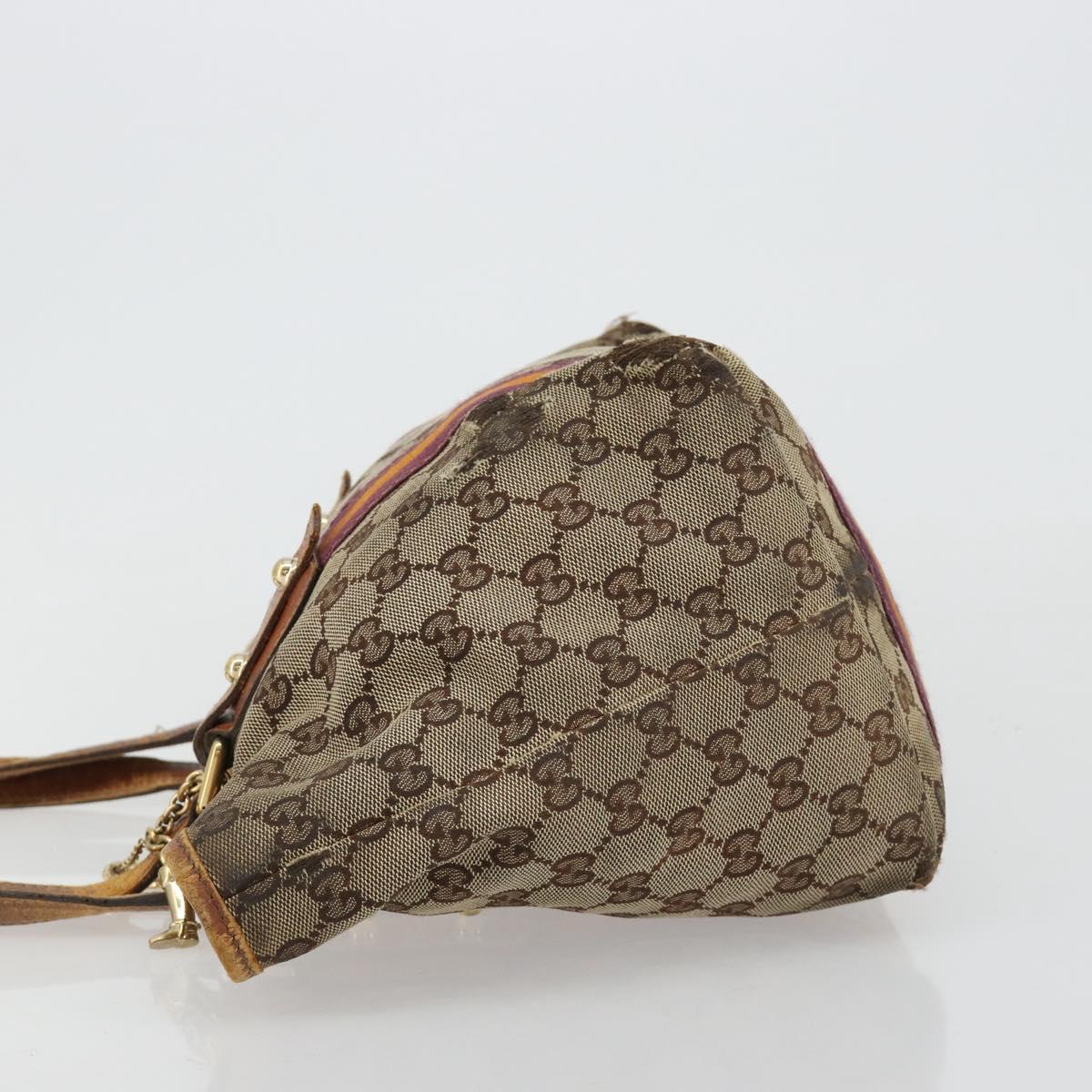 GUCCI GG Canvas Sherry Line Tote Bag Beige Gold 137396 Auth bs30941