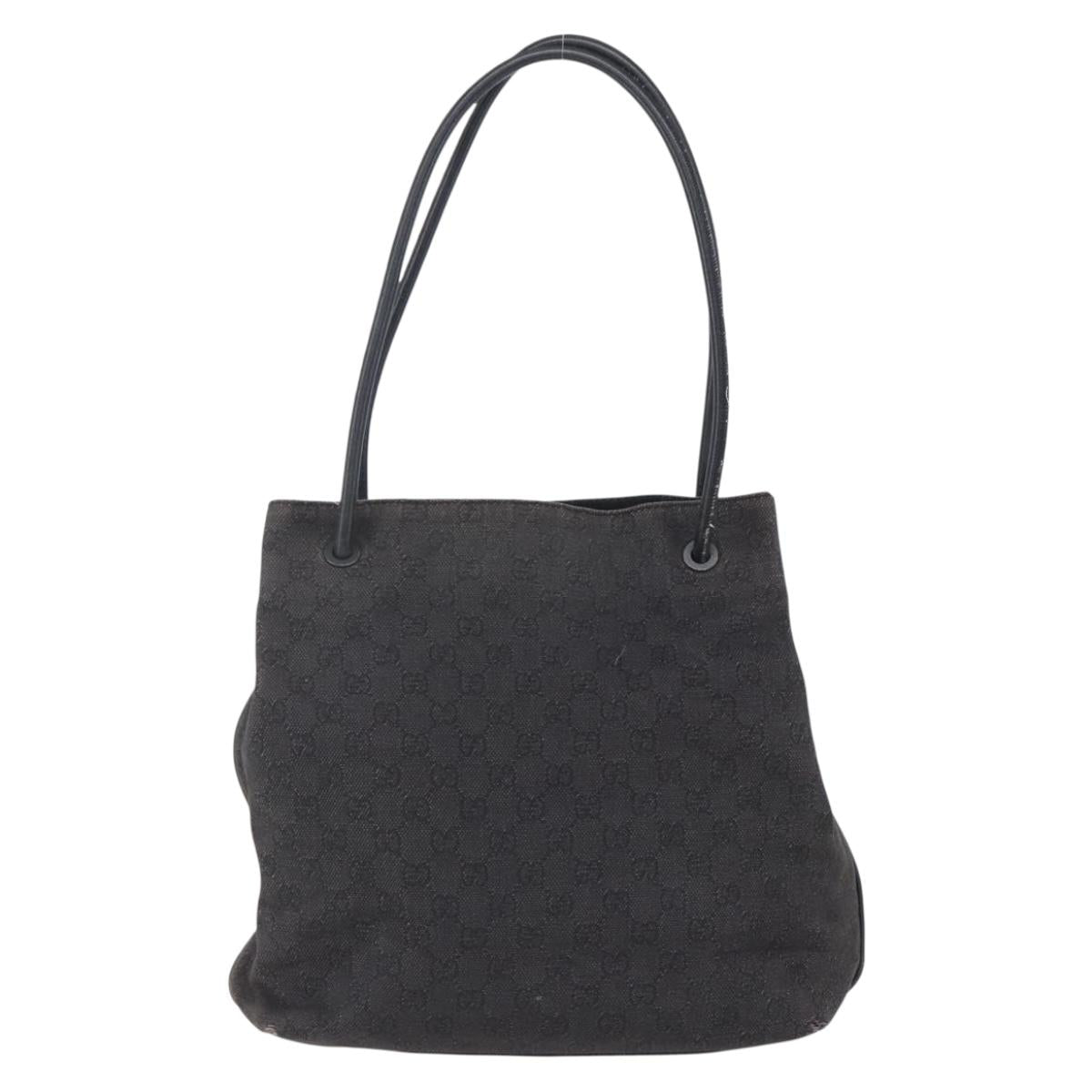 GUCCI GG Canvas Tote Bag Black 101341 Auth bs30942