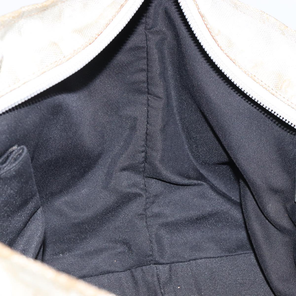 GUCCI GG Canvas Sherry Line Tote Bag Silver 131228 Auth bs30945