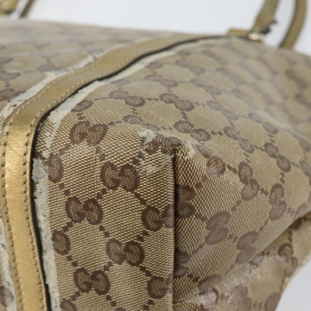 GUCCI GG Crystal Tote Bag Coated Canvas Pink Gold 197953 Auth bs30946