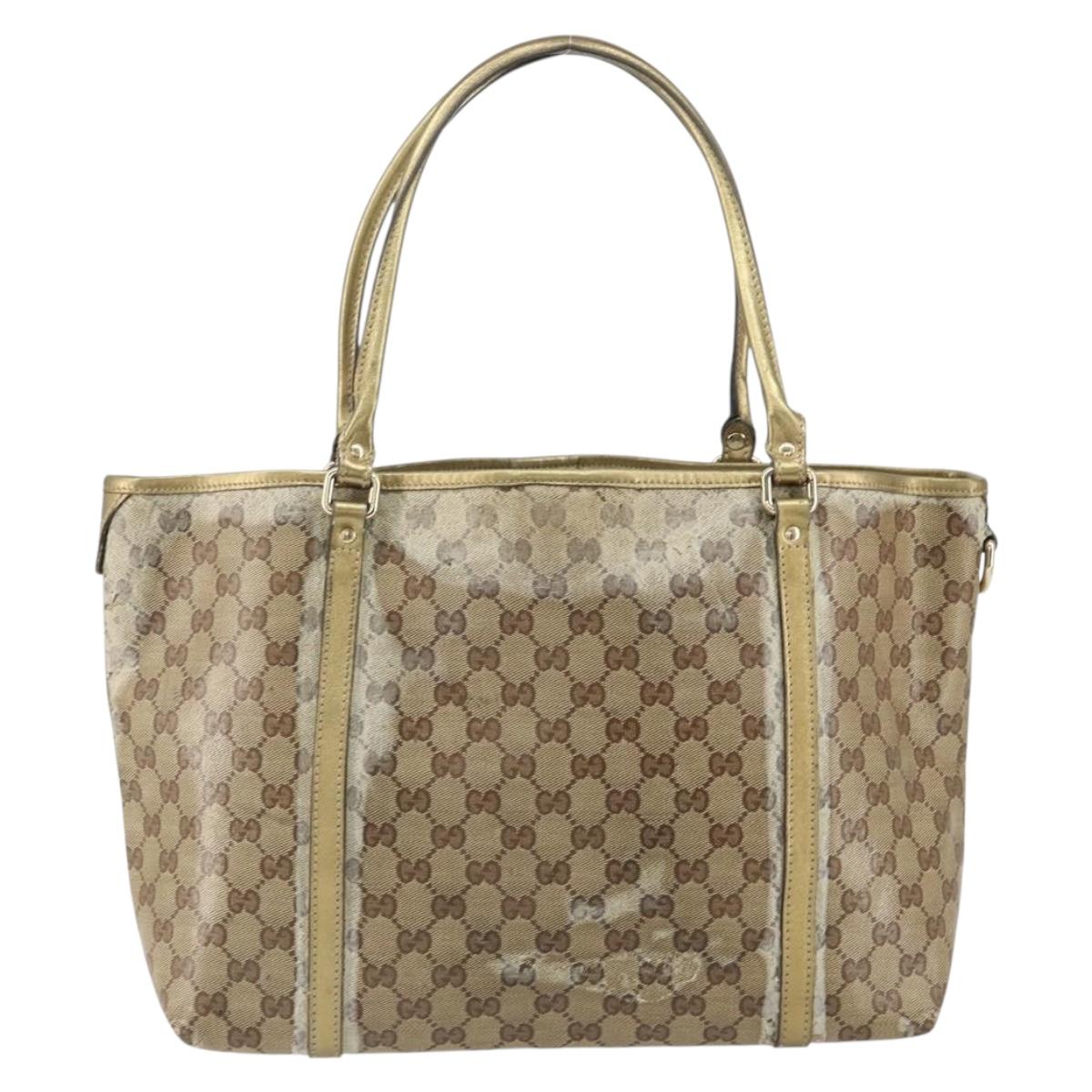 GUCCI GG Crystal Tote Bag Coated Canvas Pink Gold 197953 Auth bs30946