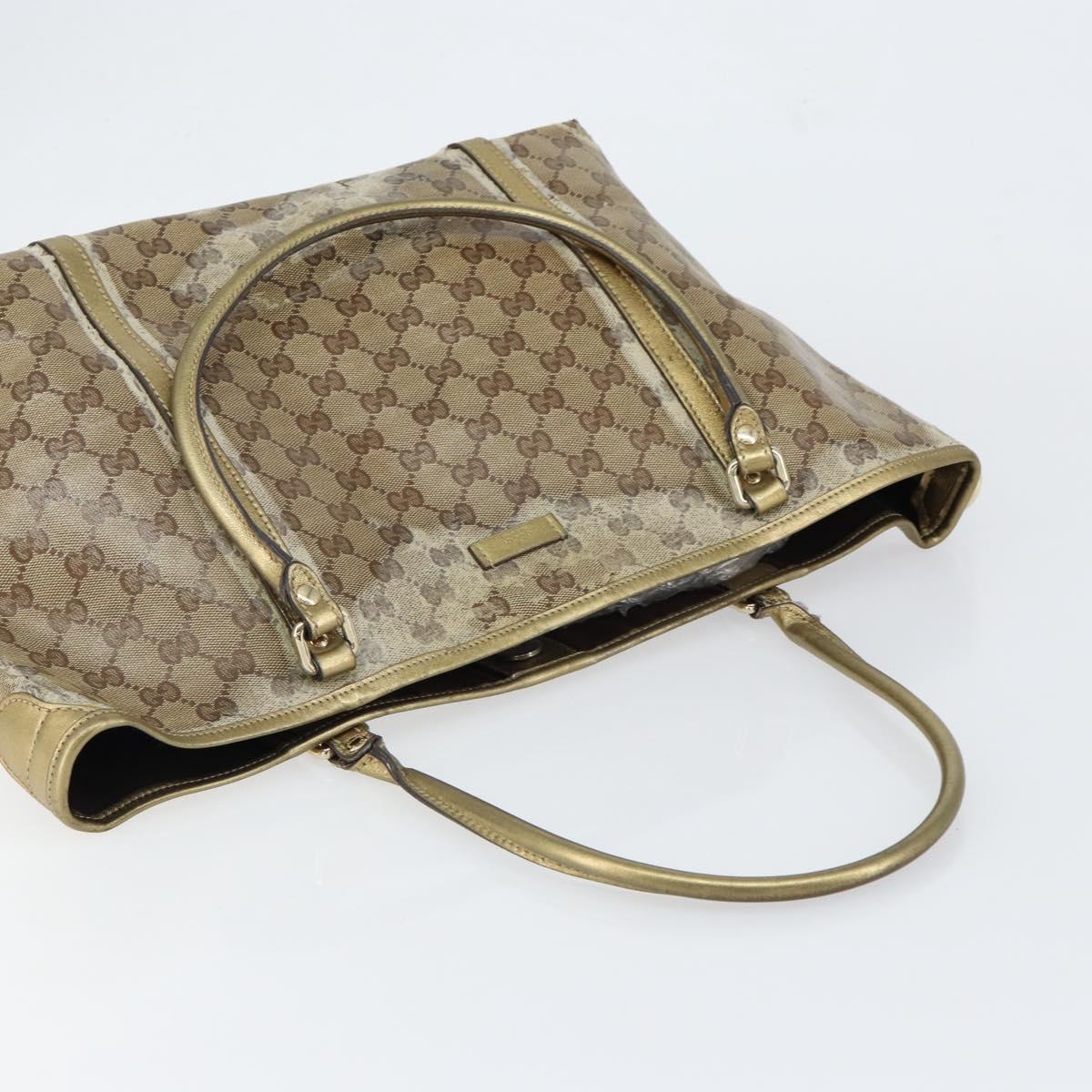 GUCCI GG Crystal Tote Bag Coated Canvas Pink Gold 197953 Auth bs30946