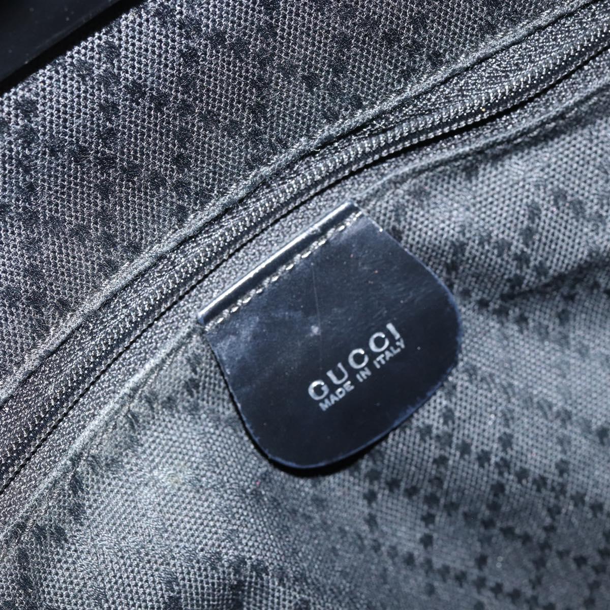 GUCCI Bamboo Hand Bag Canvas 2way Black Silver 002 2058 0439 5 Auth bs30947