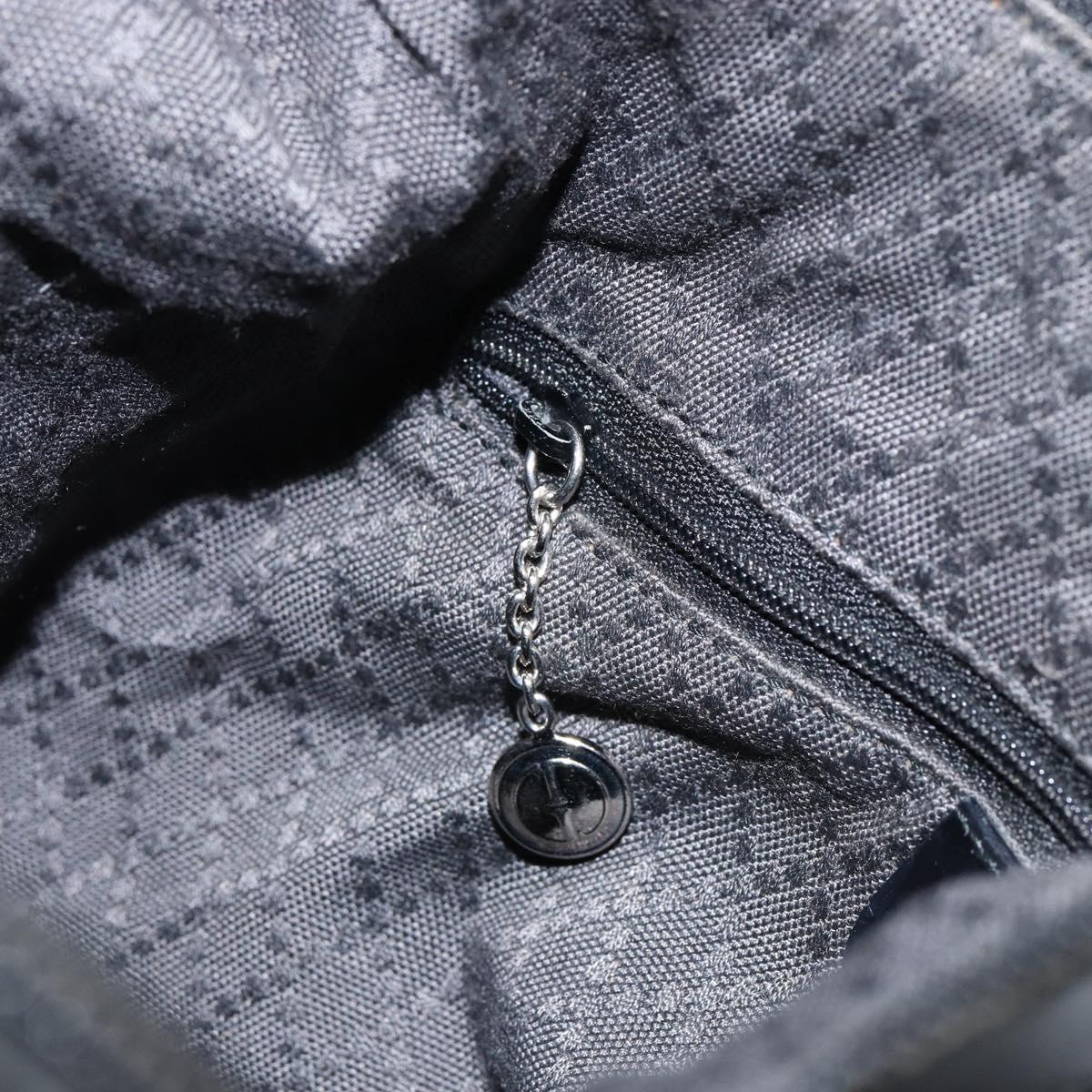 GUCCI Bamboo Hand Bag Nylon Black Silver 000 1956 0531 Auth bs30948