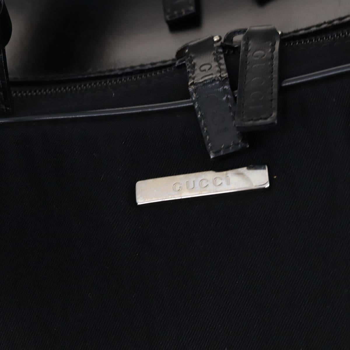 GUCCI Boston Bag Nylon Black Silver 010 1553 0301 Auth bs30950