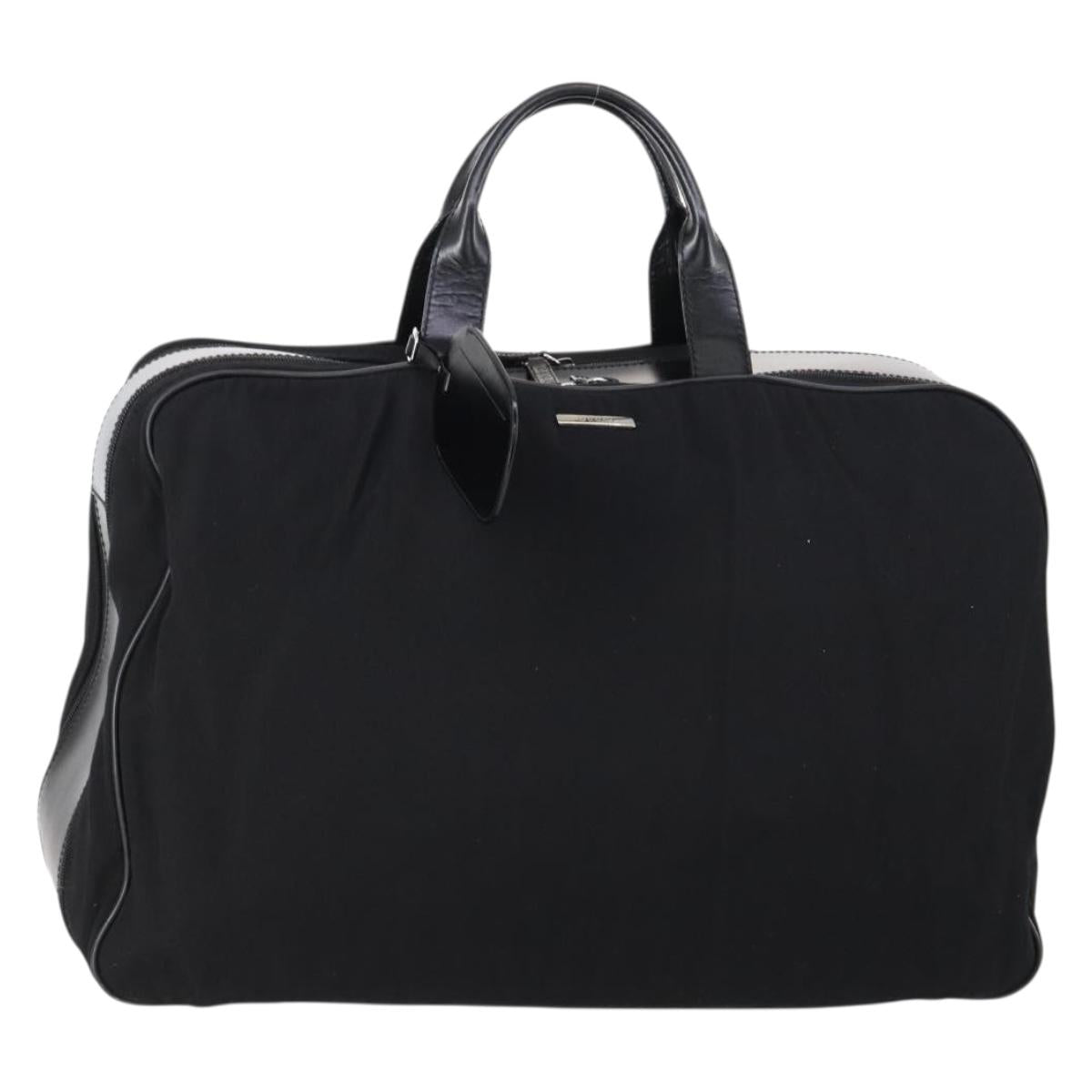 GUCCI Boston Bag Nylon Black Silver 010 1553 0301 Auth bs30950