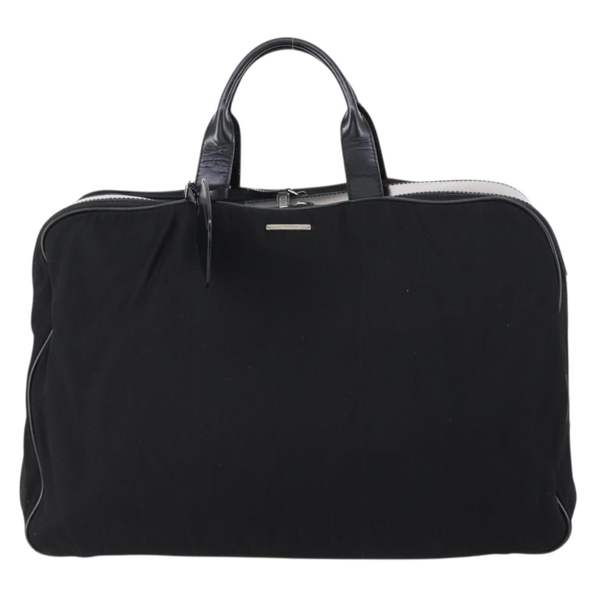 GUCCI Boston Bag Nylon Black Silver 010 1553 0301 Auth bs30950