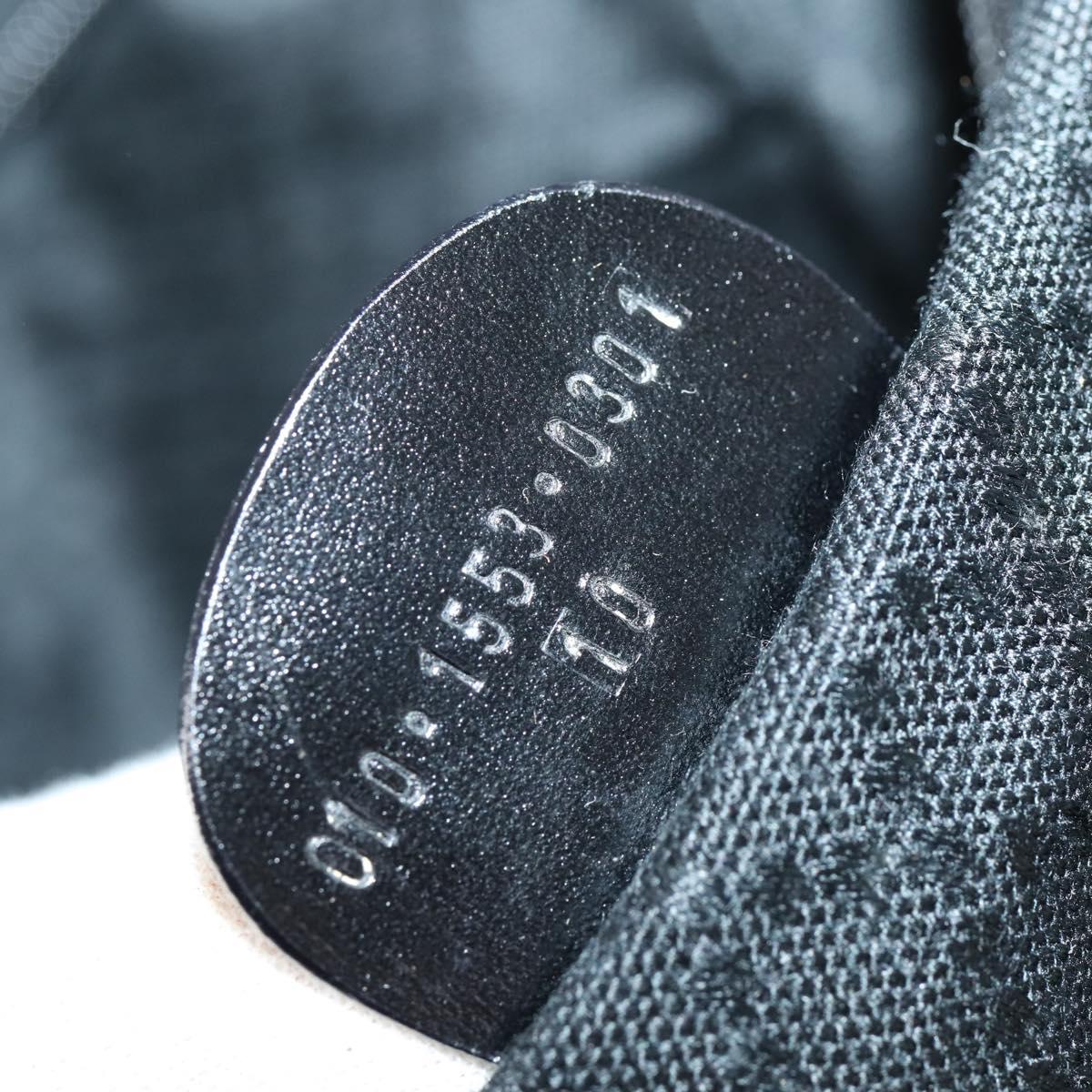 GUCCI Boston Bag Nylon Black Silver 010 1553 0301 Auth bs30950