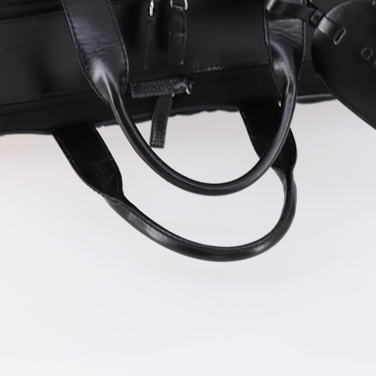 GUCCI Boston Bag Nylon Black Silver 010 1553 0301 Auth bs30950