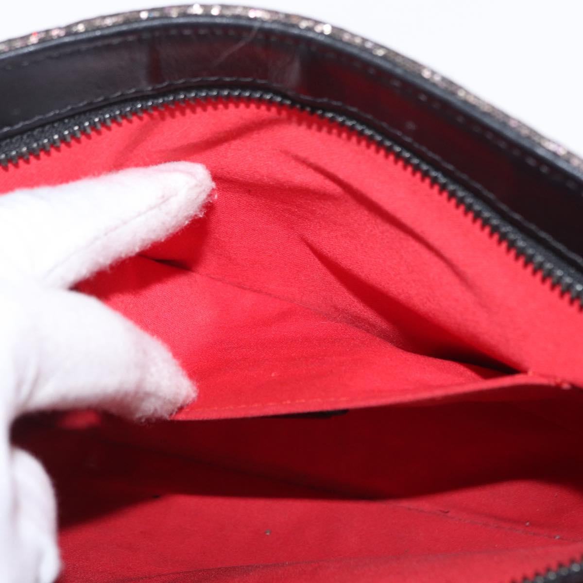 Christian Louboutin Studs Chain Shoulder Bag Canvas Pink Auth bs30956