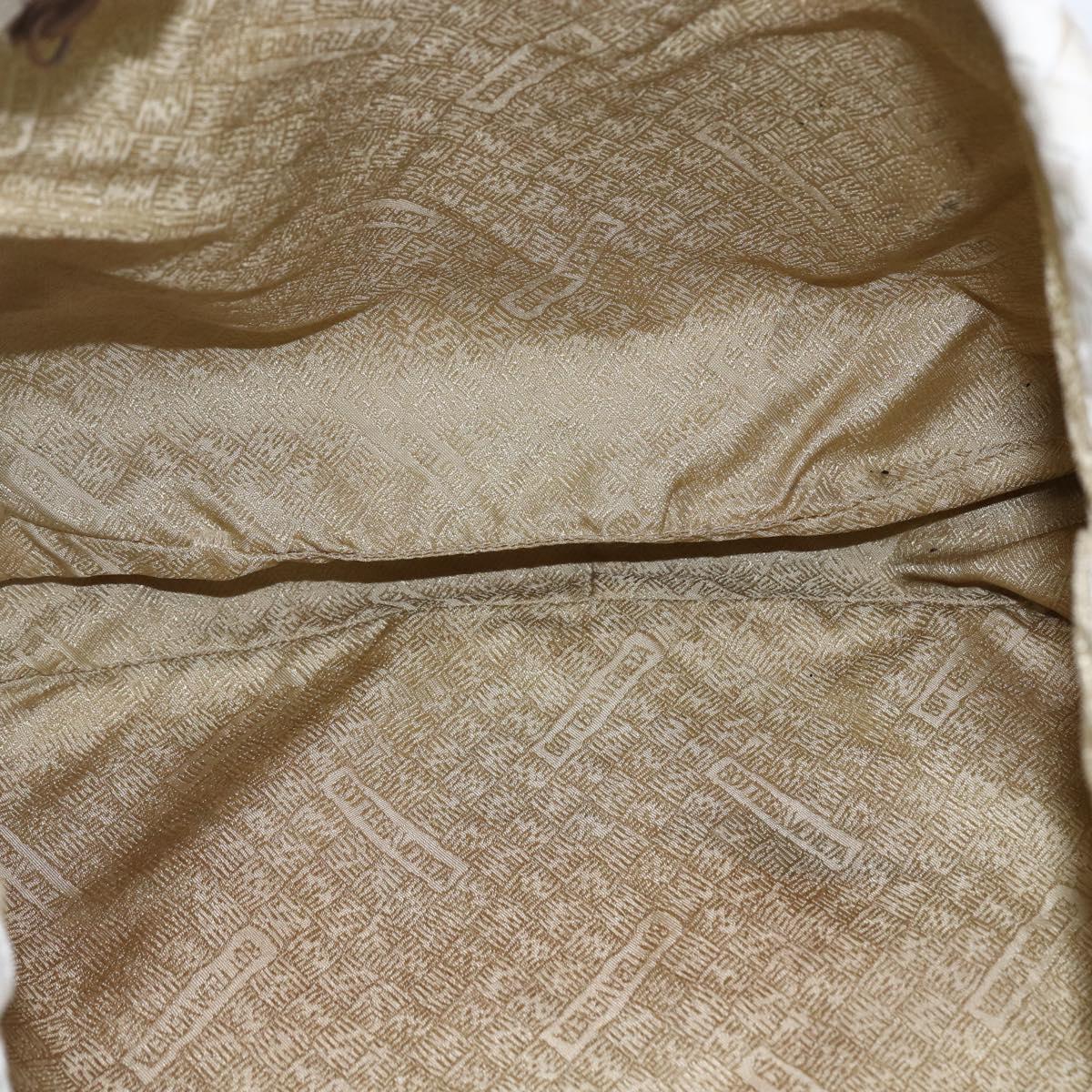 BOTTEGA VENETA INTRECCIATO Shoulder Bag Leather White Silver Auth bs30958