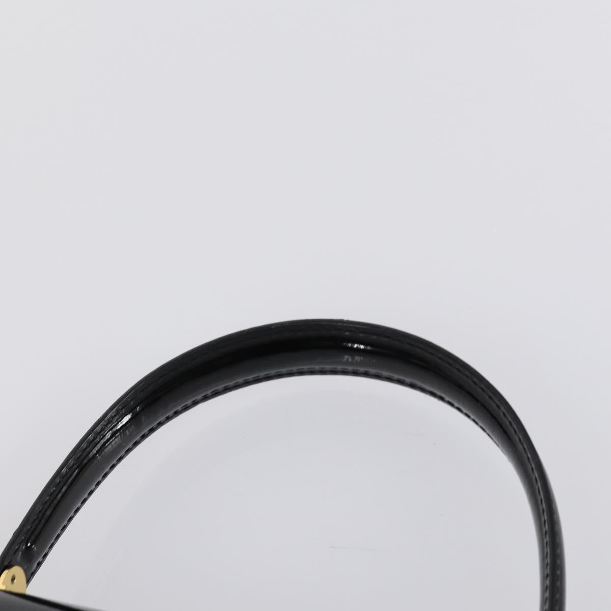 BALLY Hand Bag Leather Enamel 2 Set Beige Black Auth bs30960