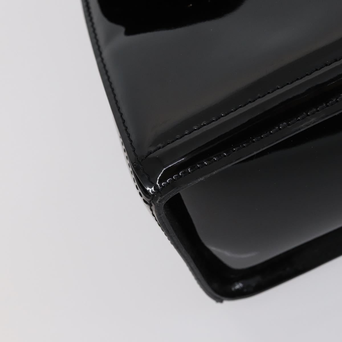 BALLY Hand Bag Leather Enamel 2 Set Beige Black Auth bs30960