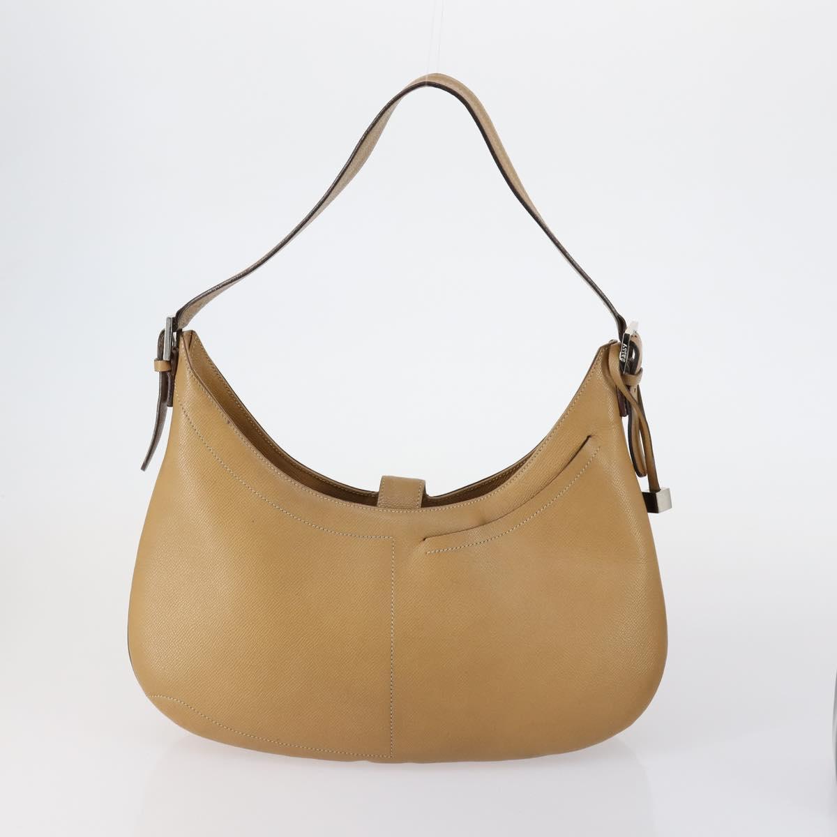 BALLY Hand Bag Leather Enamel 2 Set Beige Black Auth bs30960