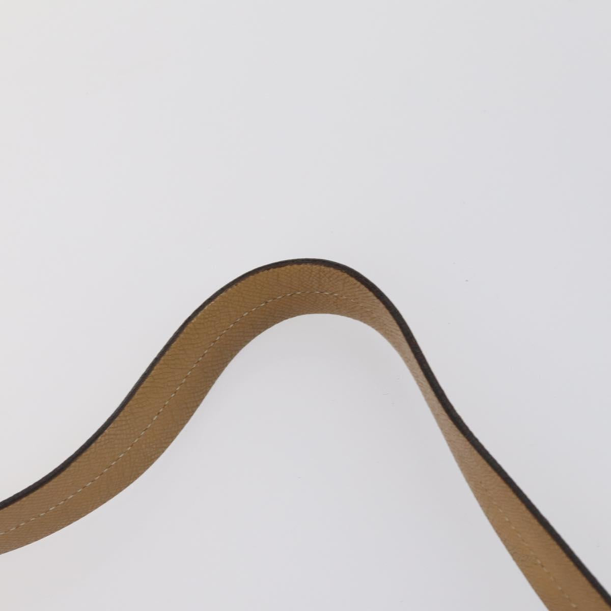 BALLY Hand Bag Leather Enamel 2 Set Beige Black Auth bs30960