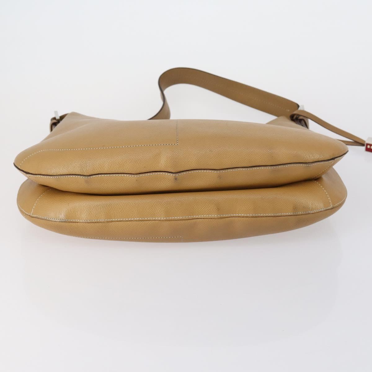 BALLY Hand Bag Leather Enamel 2 Set Beige Black Auth bs30960