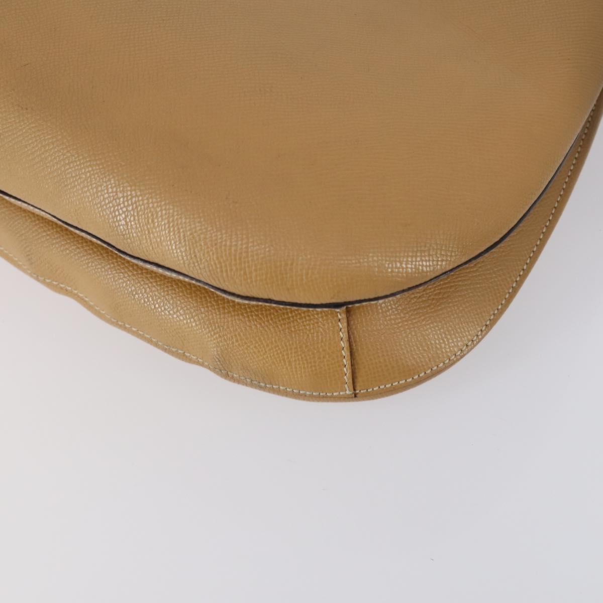 BALLY Hand Bag Leather Enamel 2 Set Beige Black Auth bs30960