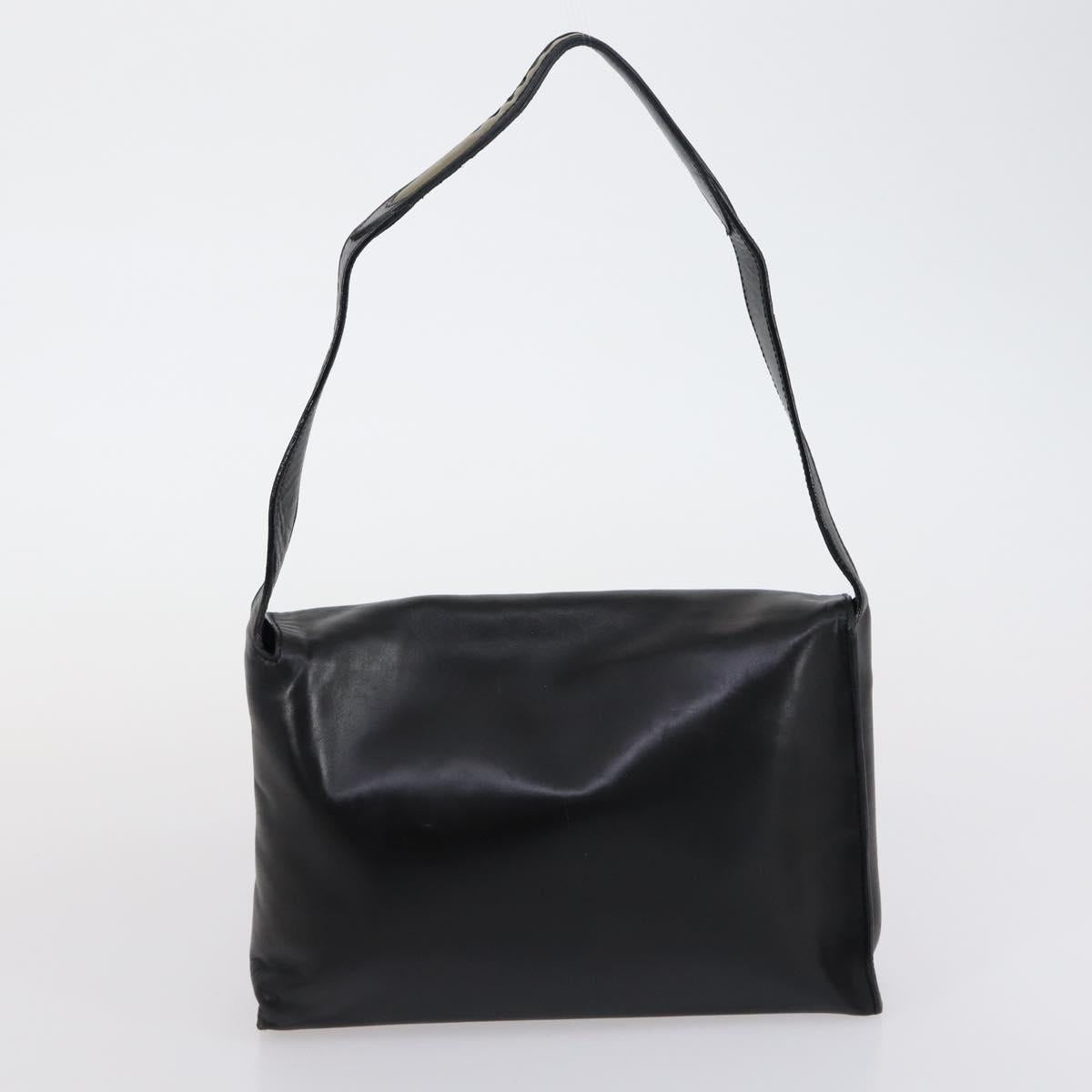 BALLY Hand Bag Leather 2 Set Black Auth bs30961