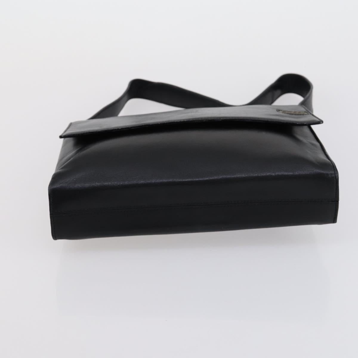 BALLY Hand Bag Leather 2 Set Black Auth bs30961