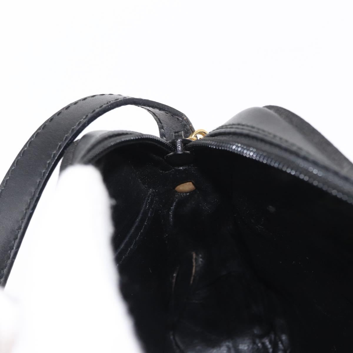 Salvatore Ferragamo Vala Shoulder Bag Leather Black Gold Auth bs30964