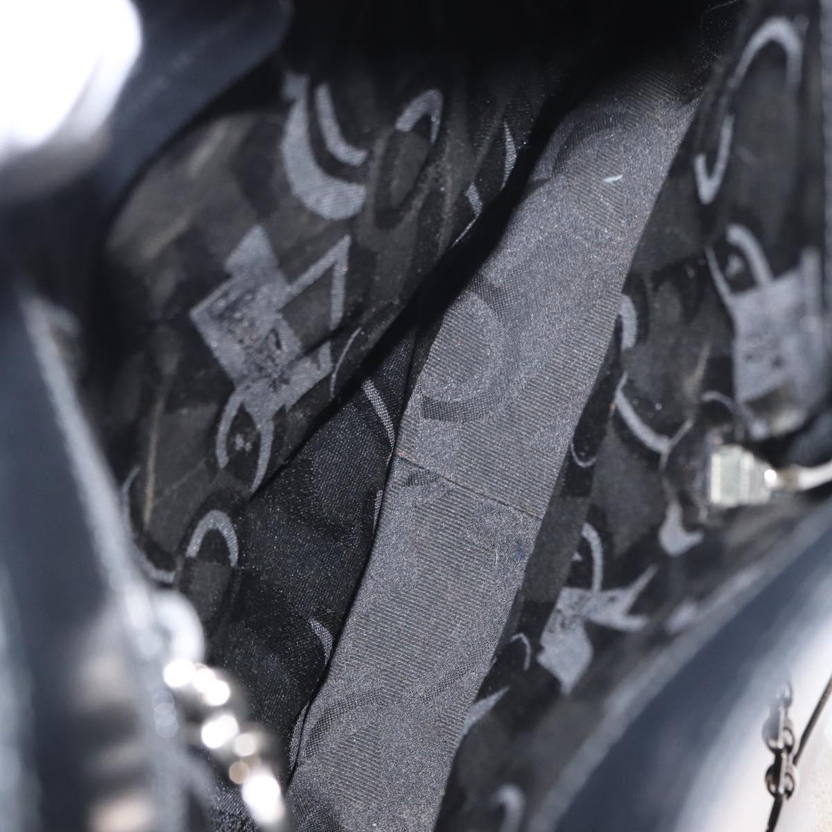 Salvatore Ferragamo Gancini Shoulder Bag Leather Black Silver Auth bs30966