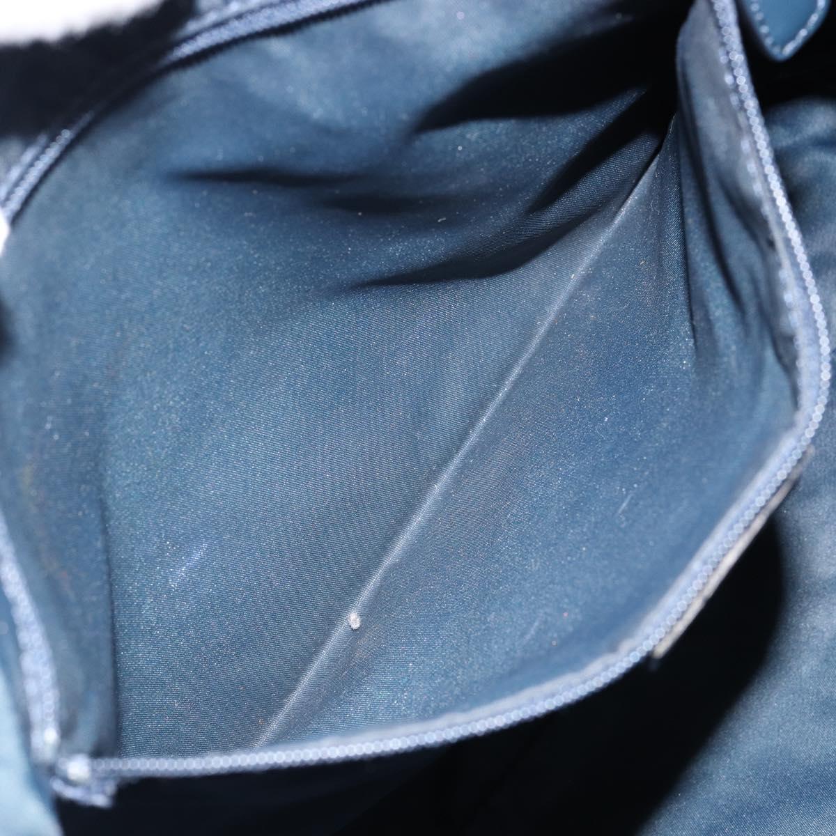 Christian Dior Trotter Canvas Shoulder Bag Navy Silver Auth bs30973