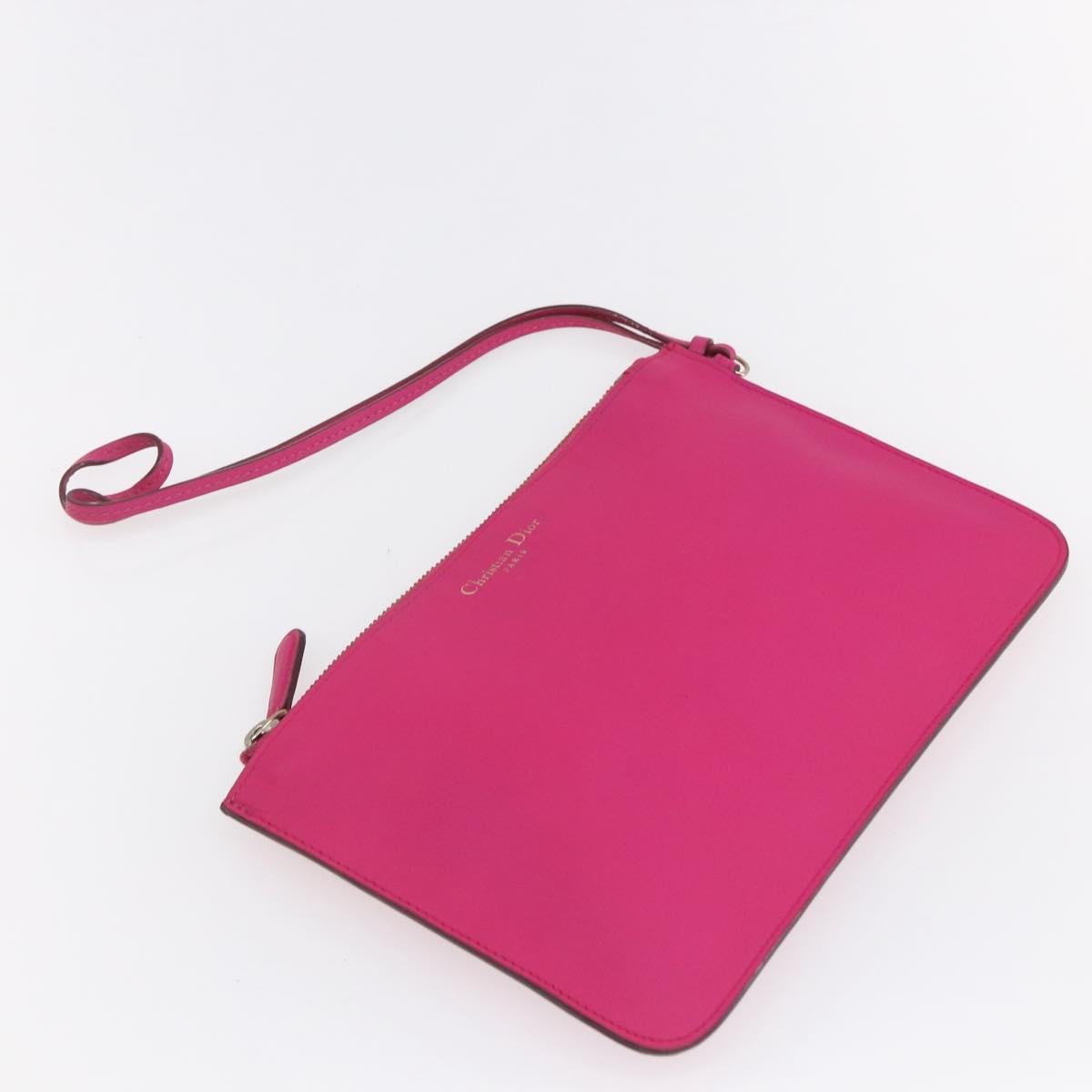 Christian Dior Diorissimo Hand Bag Leather 2way Orange Gold Auth bs30974