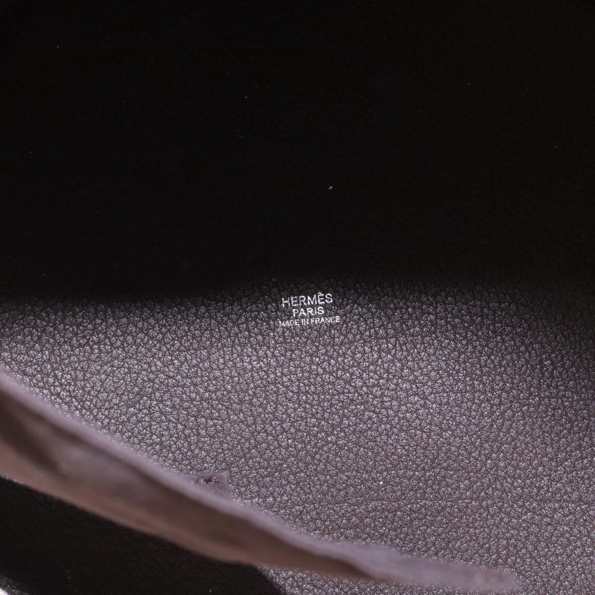 HERMES Sac Marine Recife MM Shoulder Bag Canvas Leather Beige Auth bs30975