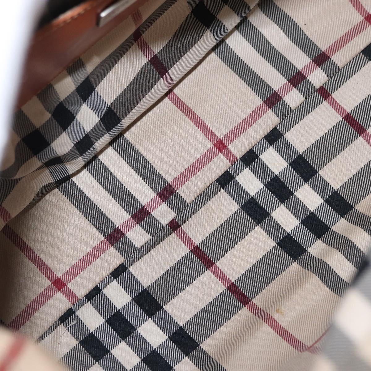 BURBERRY Hand Bag Canvas White Auth bs30981