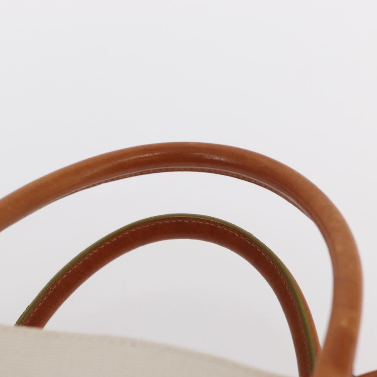 BURBERRY Hand Bag Canvas White Auth bs30981