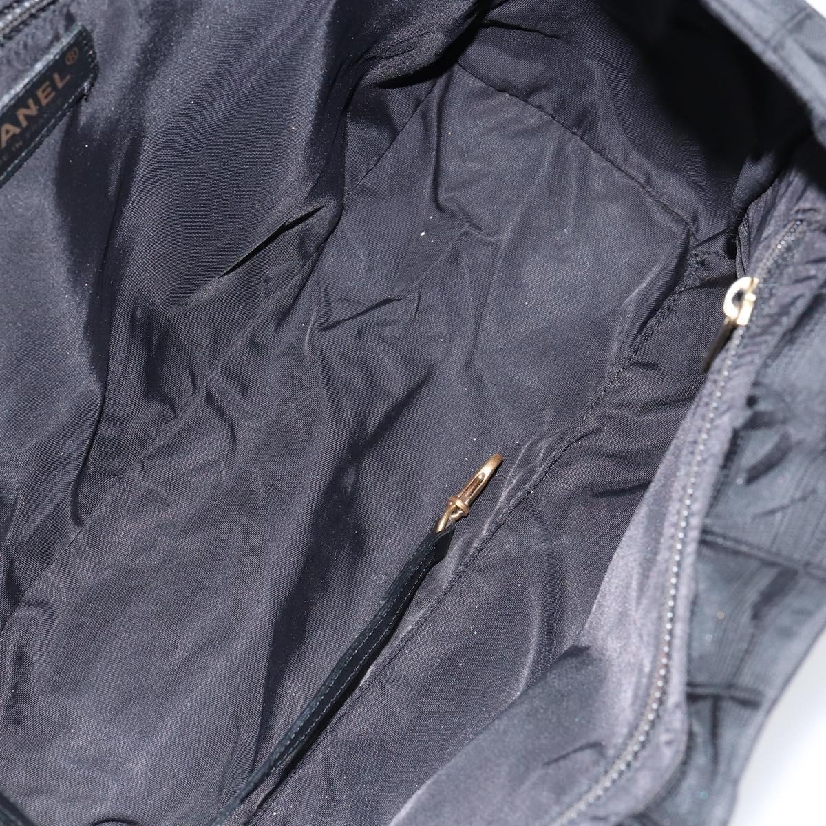 CHANEL New Travel Line Tote Bag Nylon Black gold CC Auth bs30985