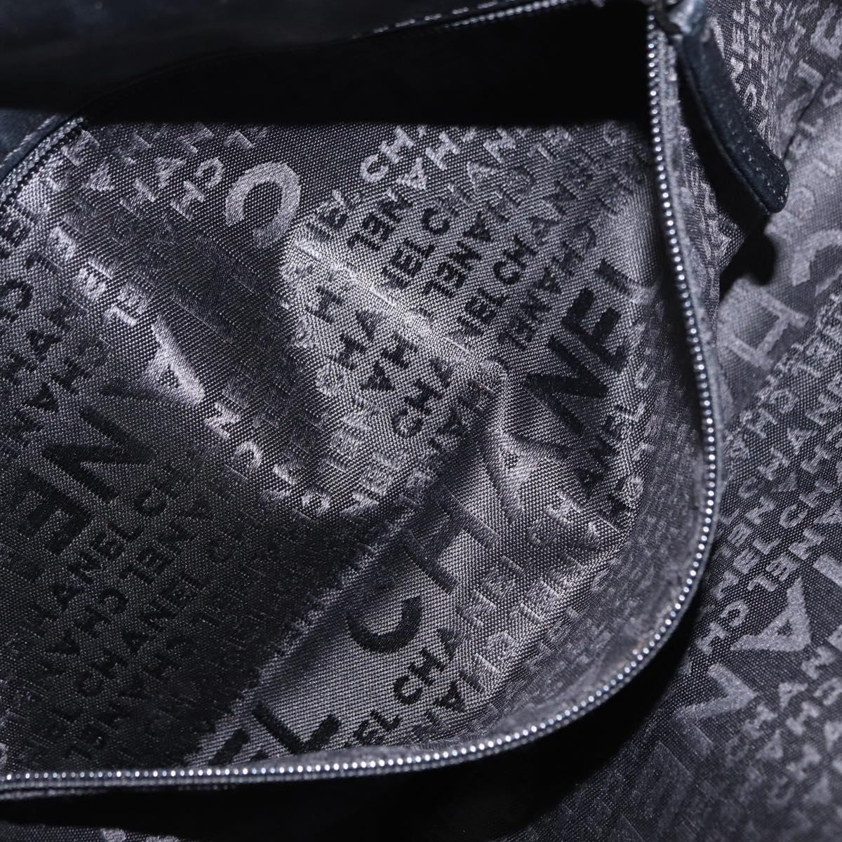 CHANEL Shoulder Bag Lamb Skin Black Silver CC Auth bs30993