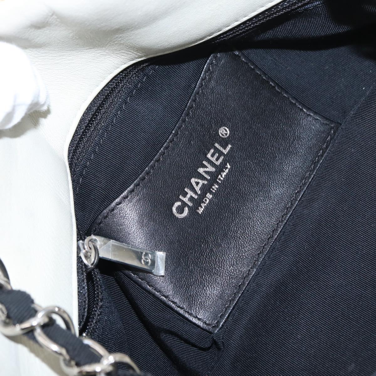 CHANEL Mademoiselle Chain Shoulder Bag Enamel Yellow Silver CC Auth bs30996