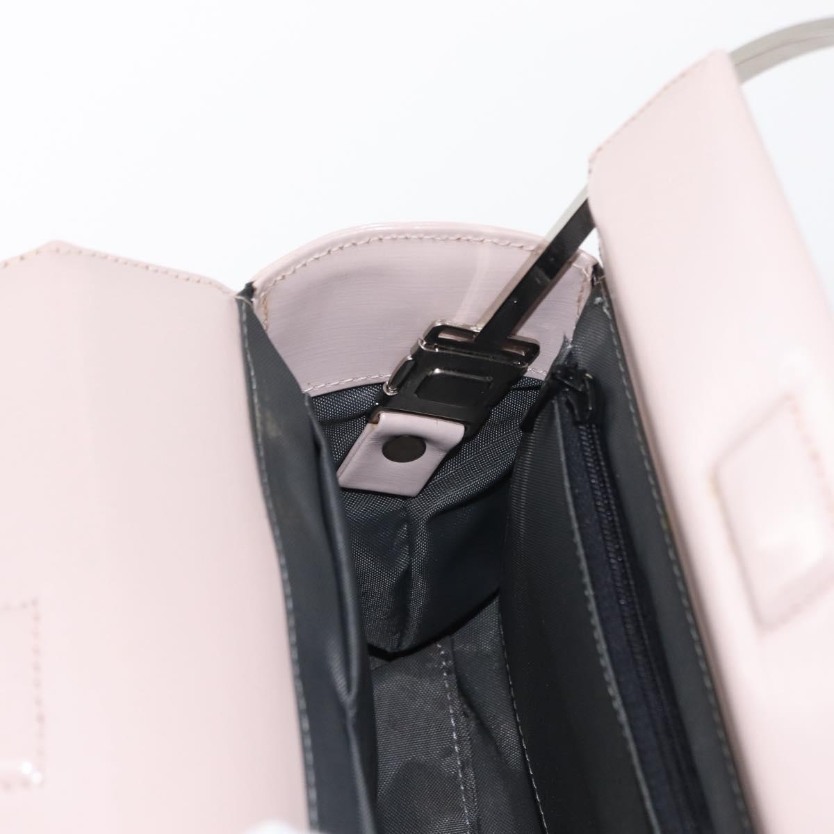 GIVENCHY Hand Bag Leather Pink Silver Auth bs30997