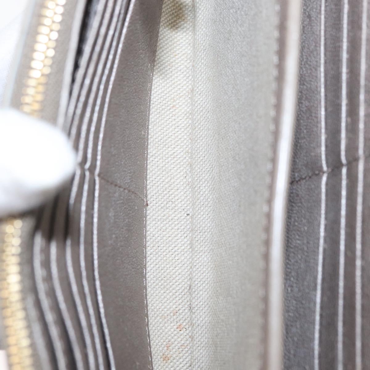 Jimmy Choo Star studs Wallet Shoulder Bag Leather Beige Silver Auth bs30998