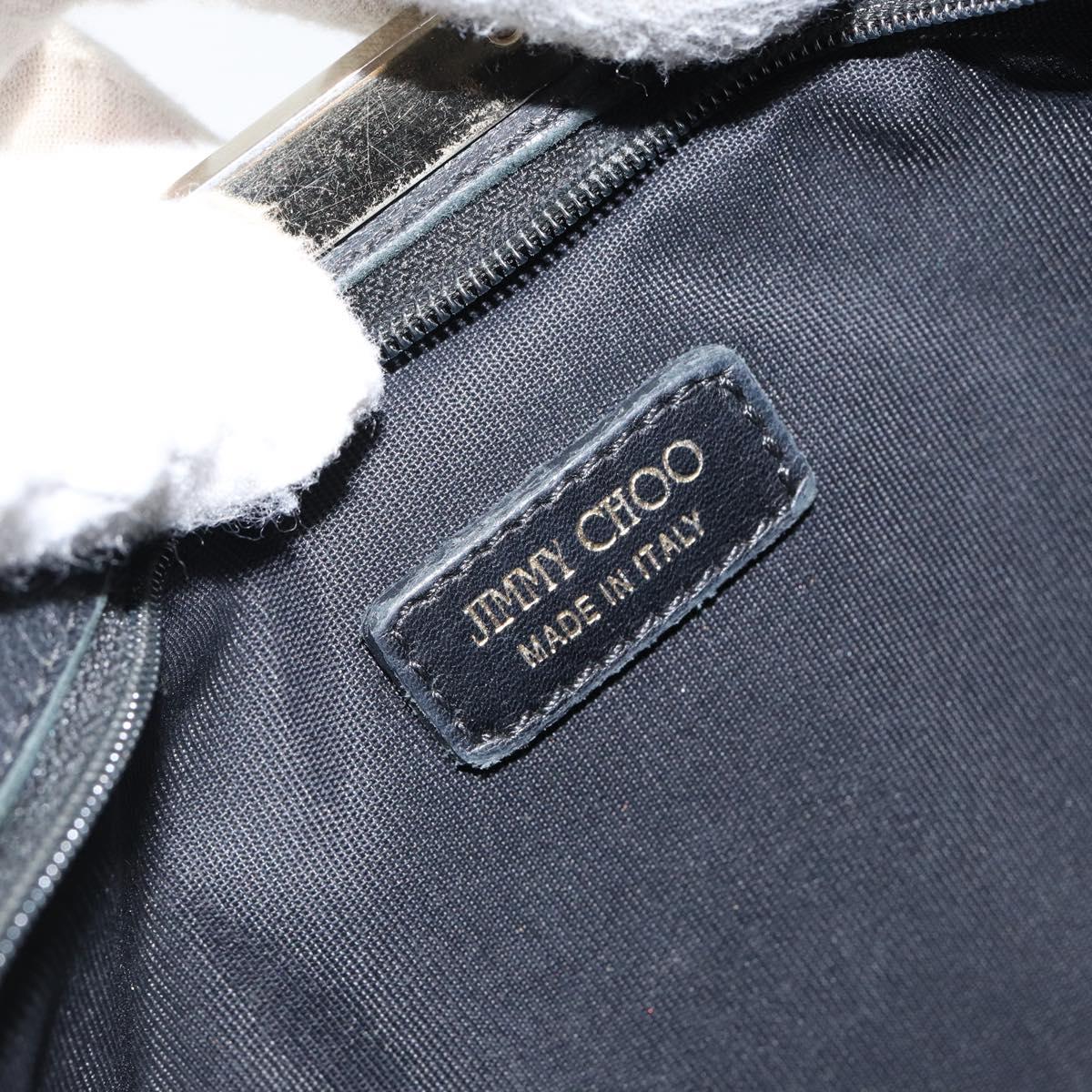 Jimmy Choo Studs Clutch Bag Leather Black Gold Auth bs30999