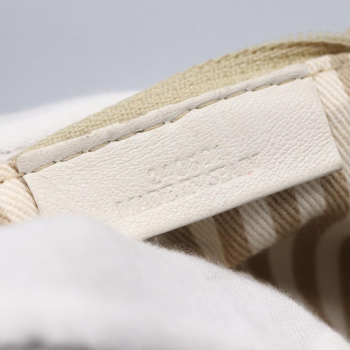 LOEWE Anagram Shoulder Bag Leather White Silver Auth bs31002