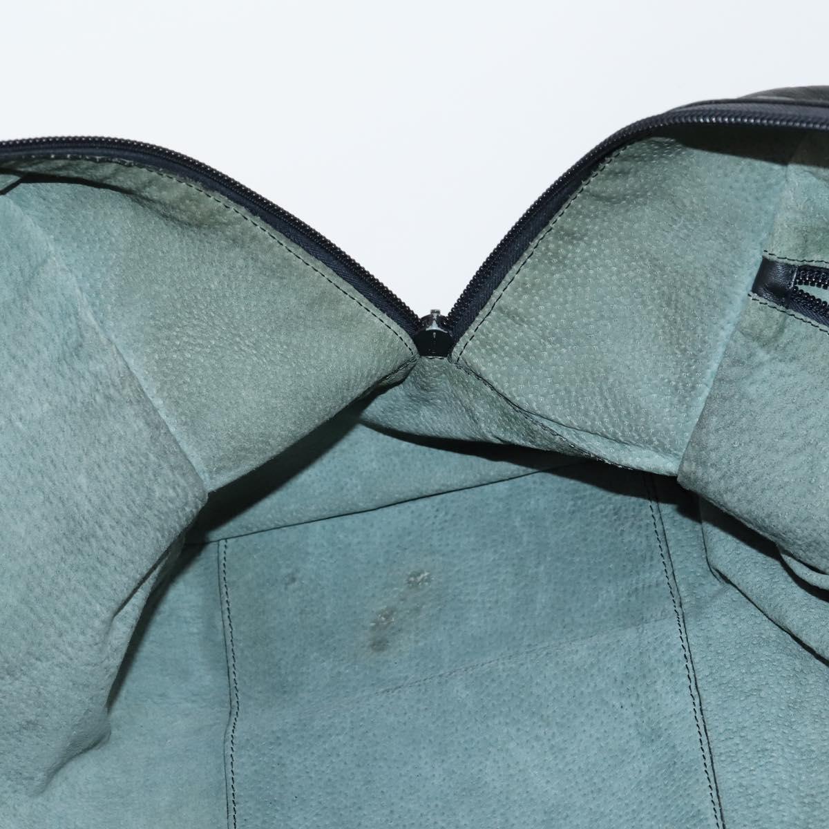 LOEWE Anagram Amazona 48 Hand Bag Leather Black Gold Auth bs31004