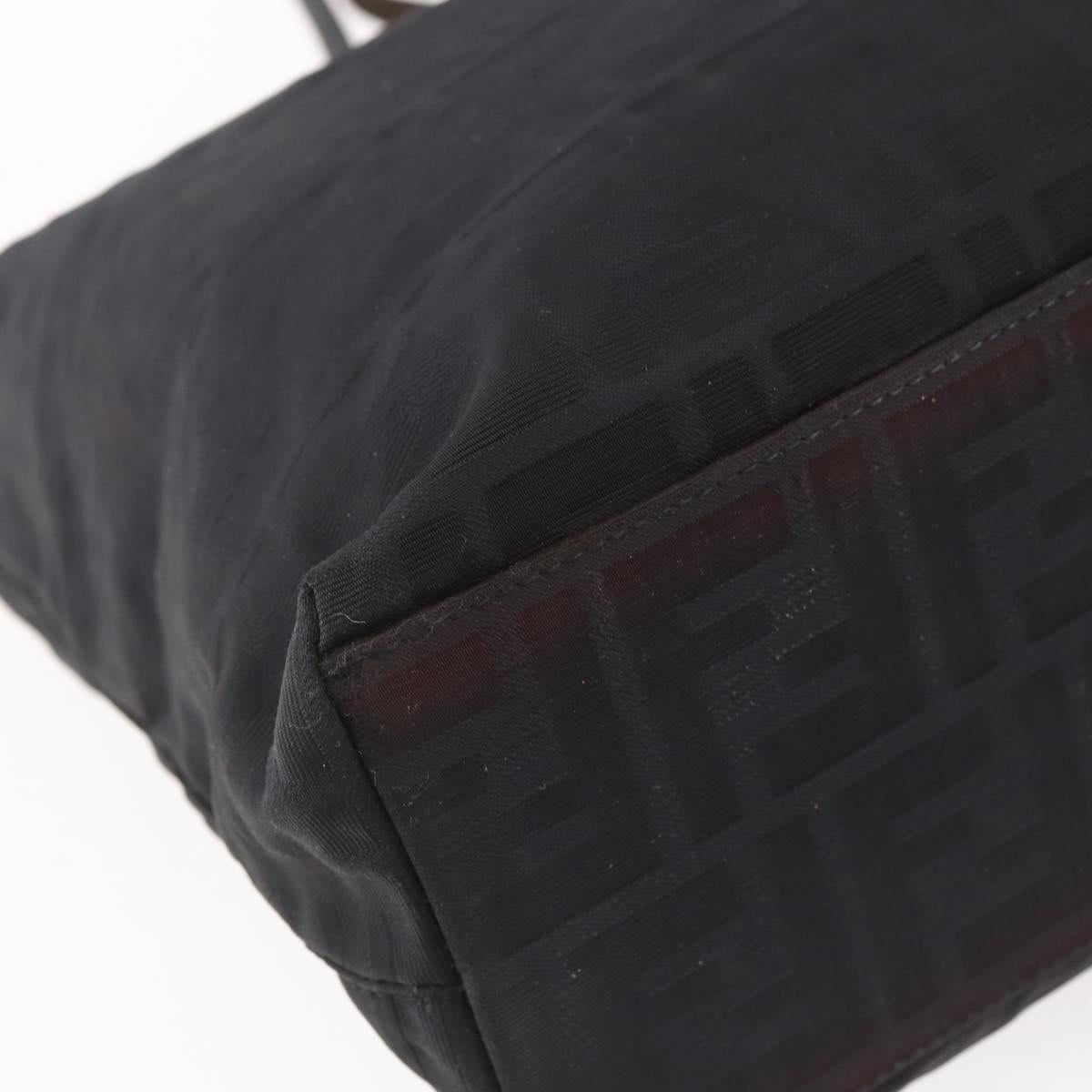 FENDI Zucca Canvas Tote Bag Black Brown Auth bs31006