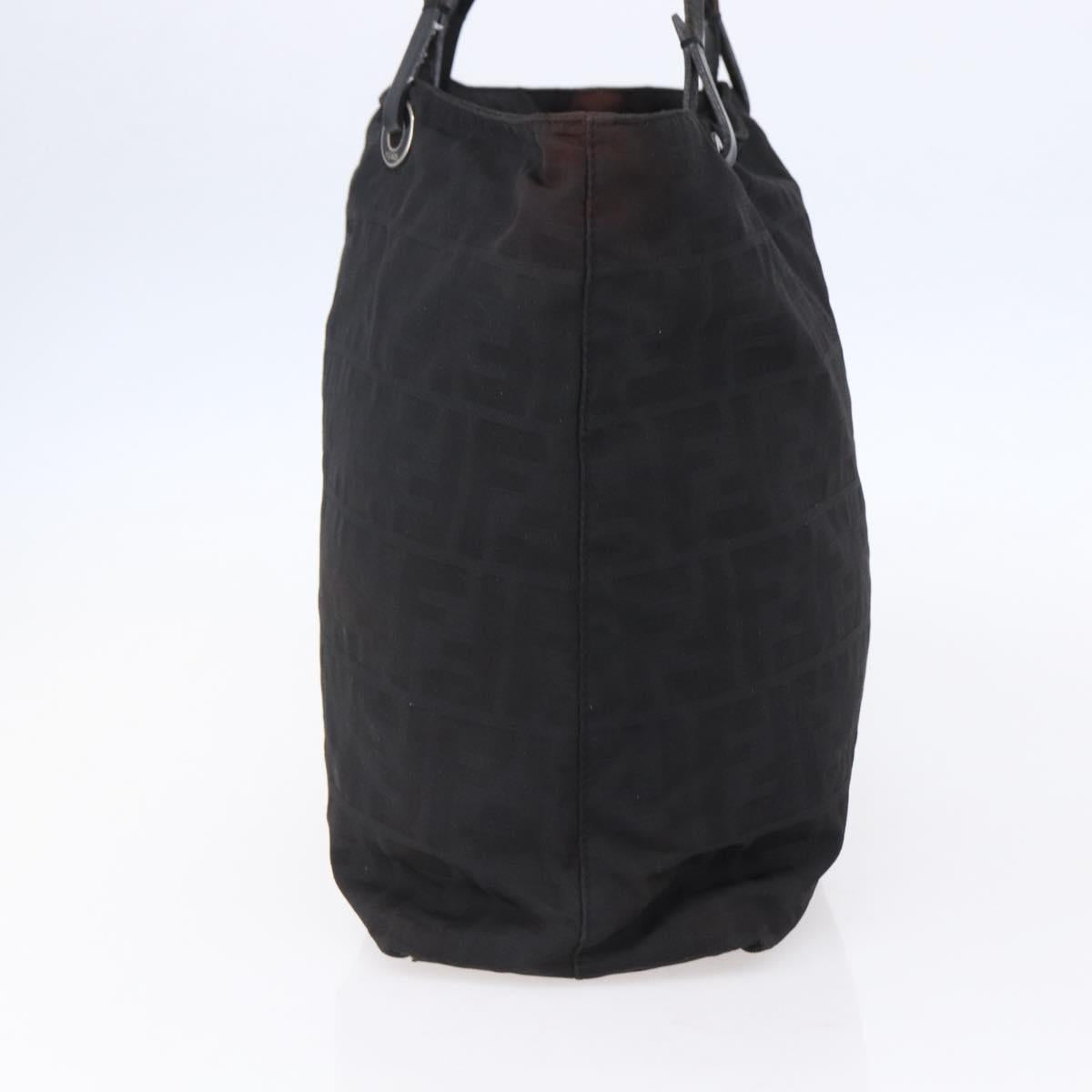 FENDI Zucca Canvas Tote Bag Black Brown Auth bs31006