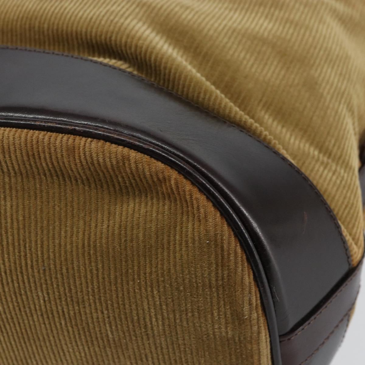 FENDI Hand Bag Velor Beige Silver Auth bs31008