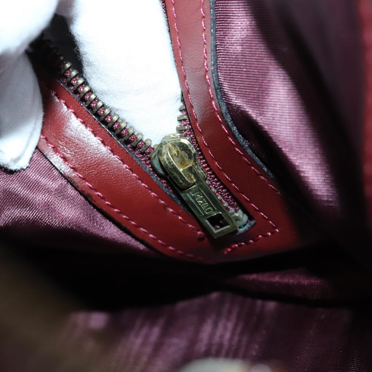 CARTIER Must Line Boston Bag Leather Bordeaux Gold Auth bs31009