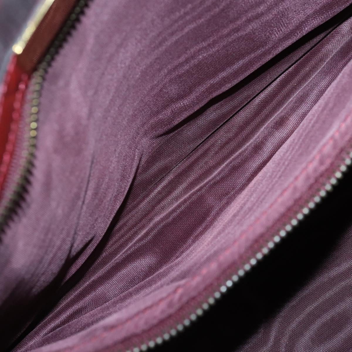 CARTIER Must Line Boston Bag Leather Bordeaux Gold Auth bs31009