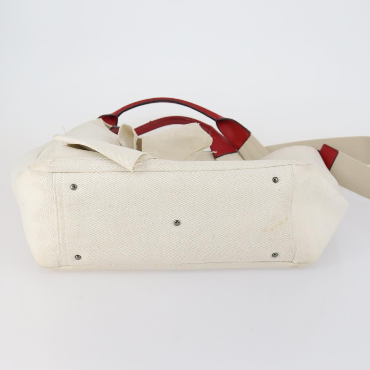 VALENTINO Tote Bag Canvas 2way White Auth bs31013